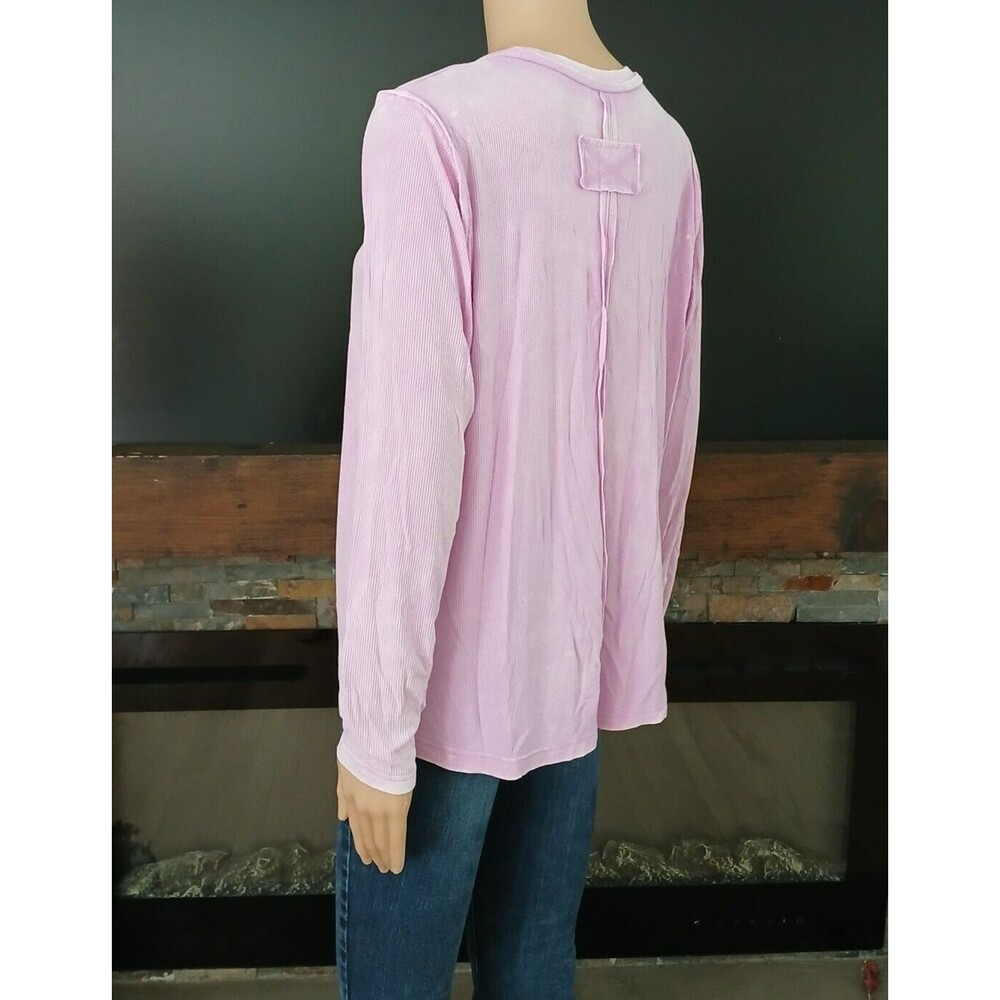 Zenana Women's Medium Pink Tye Dye Long Sleeve Inside Out Top - Picture 9 of 11